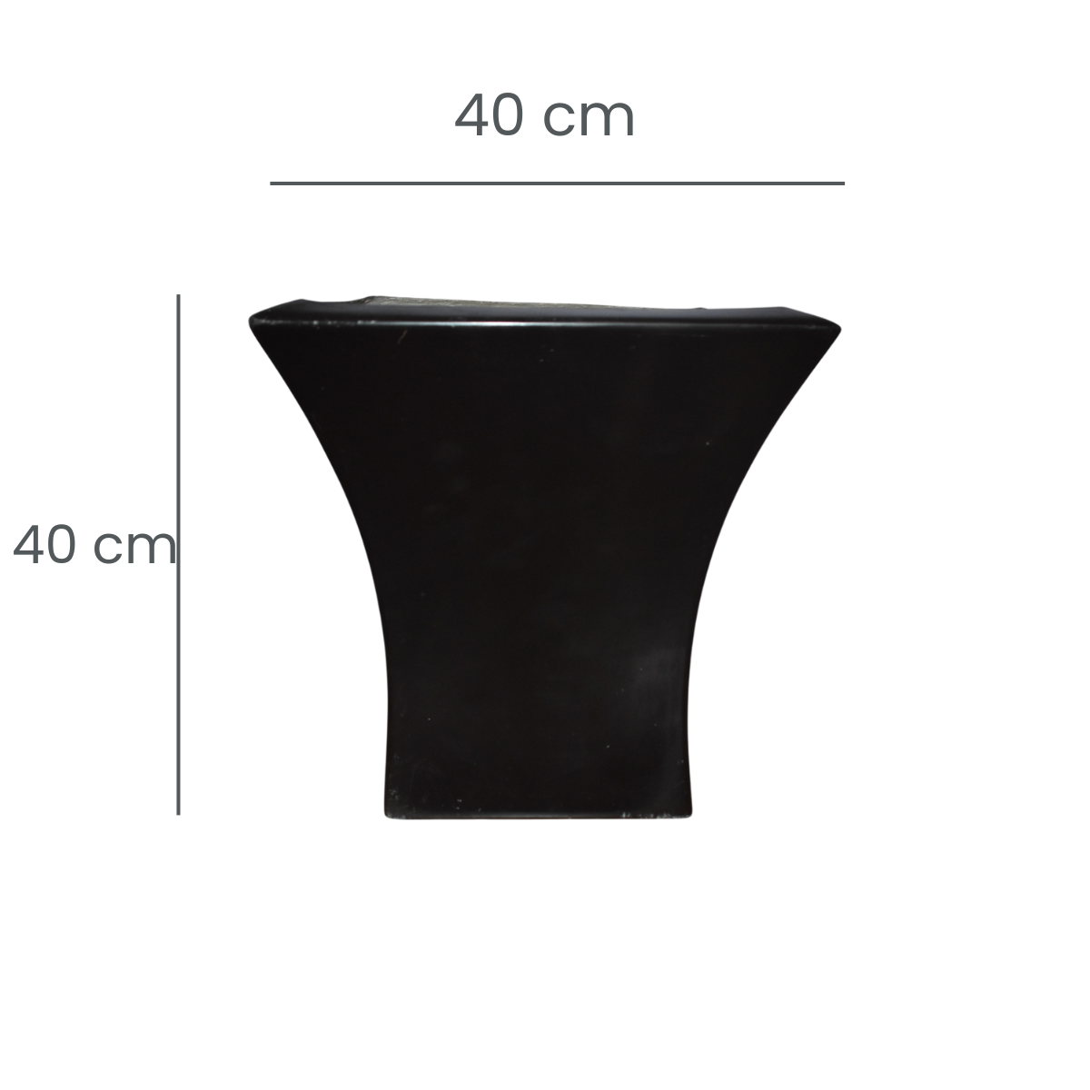 Maceta Prisma Curvo Chocolate Fibra de Vidrio 40 Cm RCBR4040C
