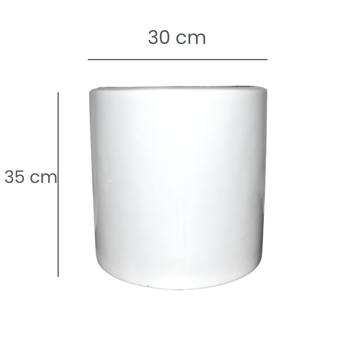 Maceta Cilindro Blanco Fibra de Vidrio 35 cm RCCI3530B