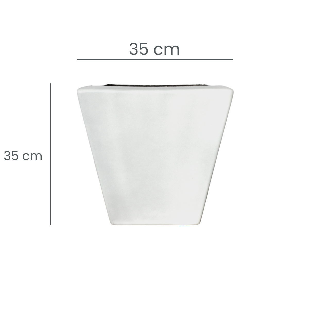 Maceta Prisma Blanca Fibra de Vidrio 40 Cm RCPR4040B