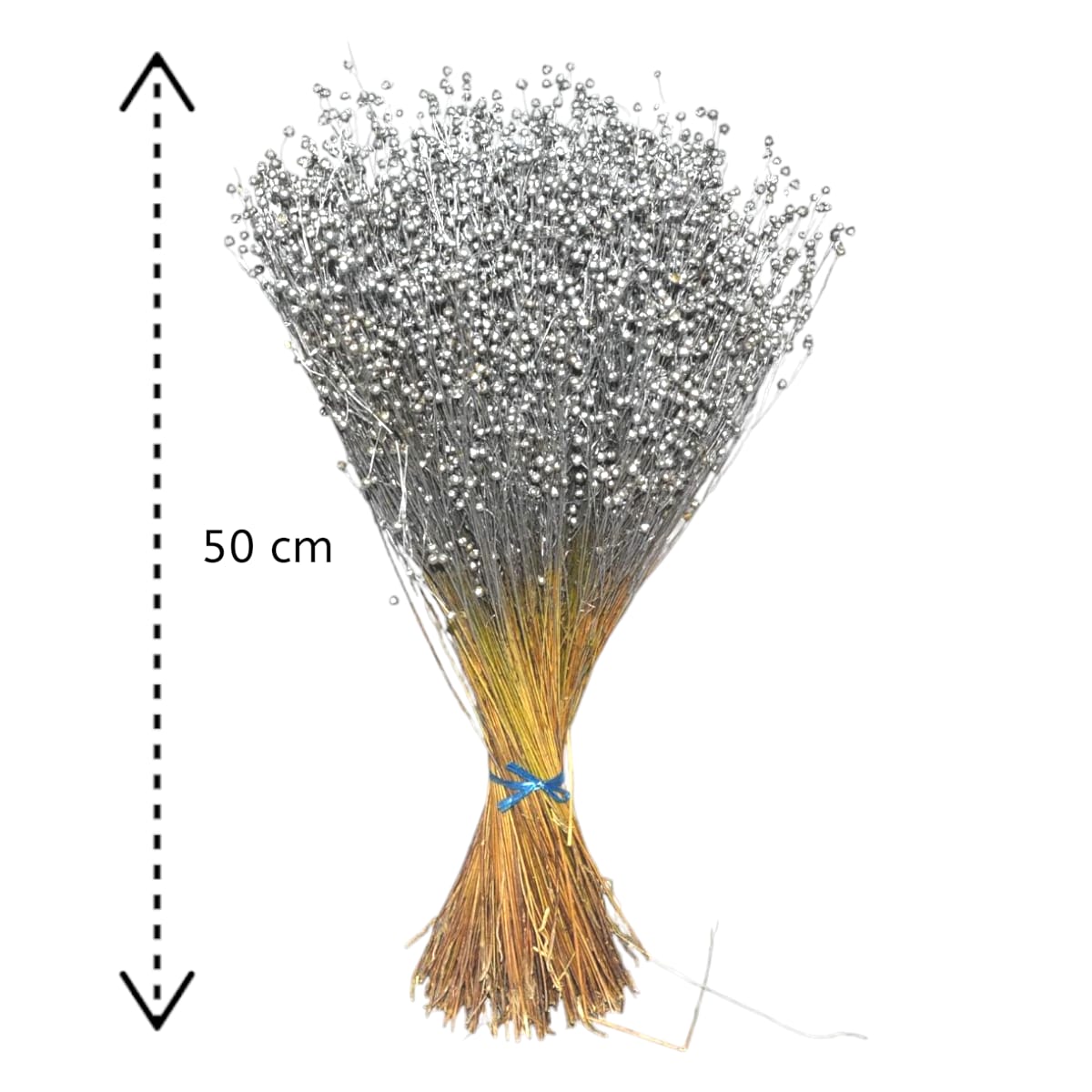 Ramo Lino Seco Plata Perlillas 50cm 320010PL