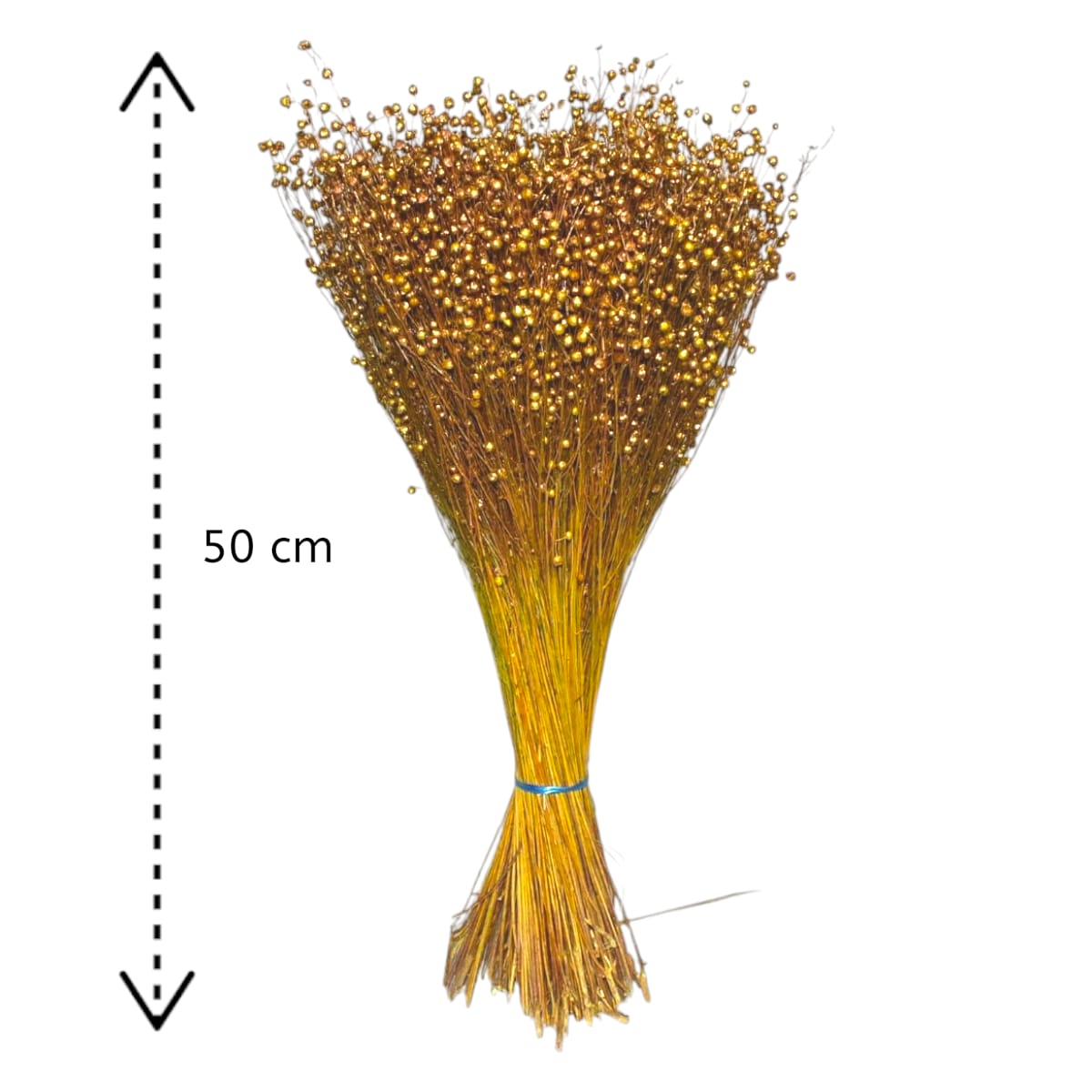 Ramo Lino Seco Dorado Perlillas 50cm 320010DO