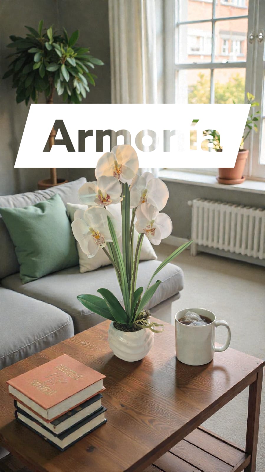 Arreglo Floral de Orquídeas Artificiales Satinadas Blanco Maceta Blanca