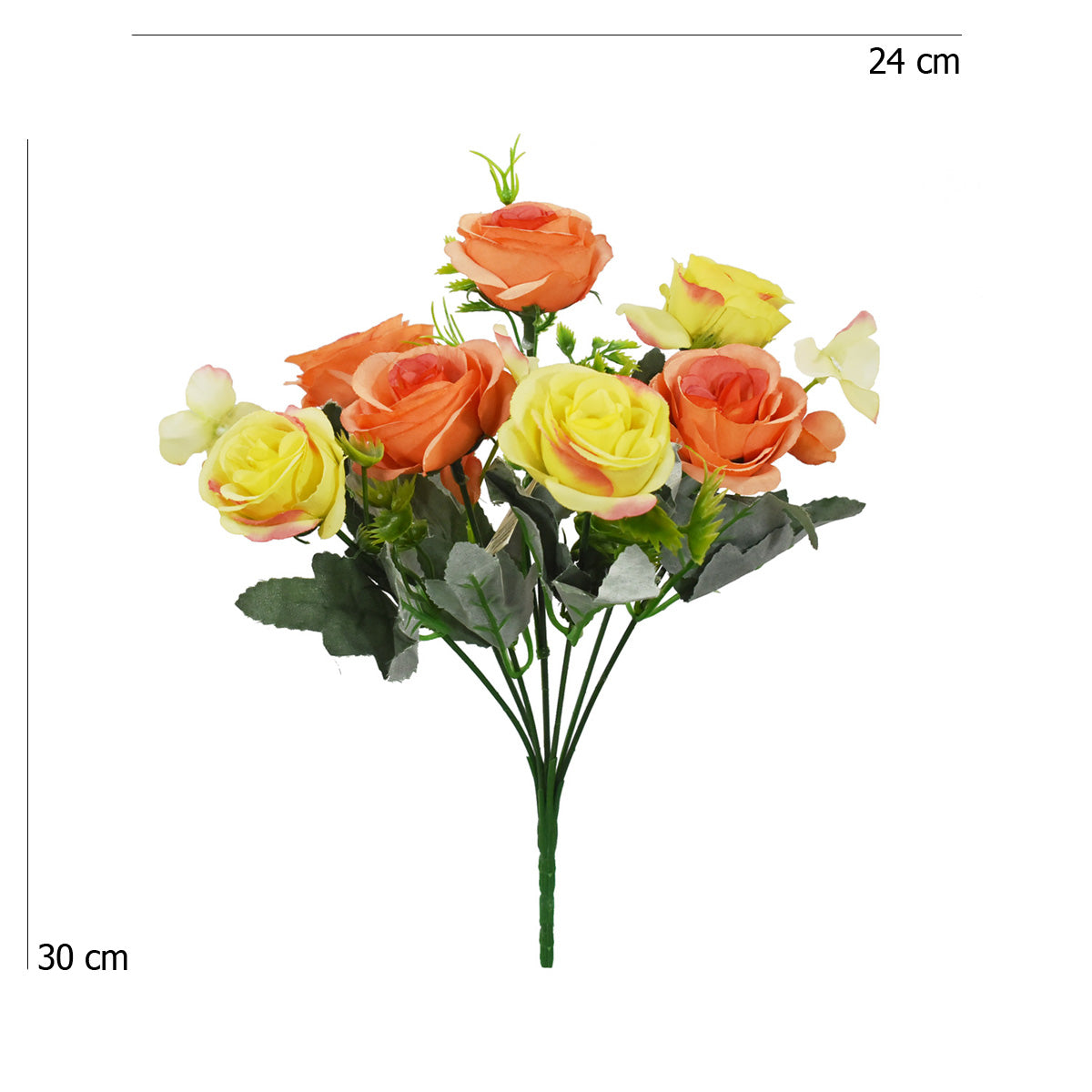 Ramo de Rosas Otoñales Artificial Naranja AR212