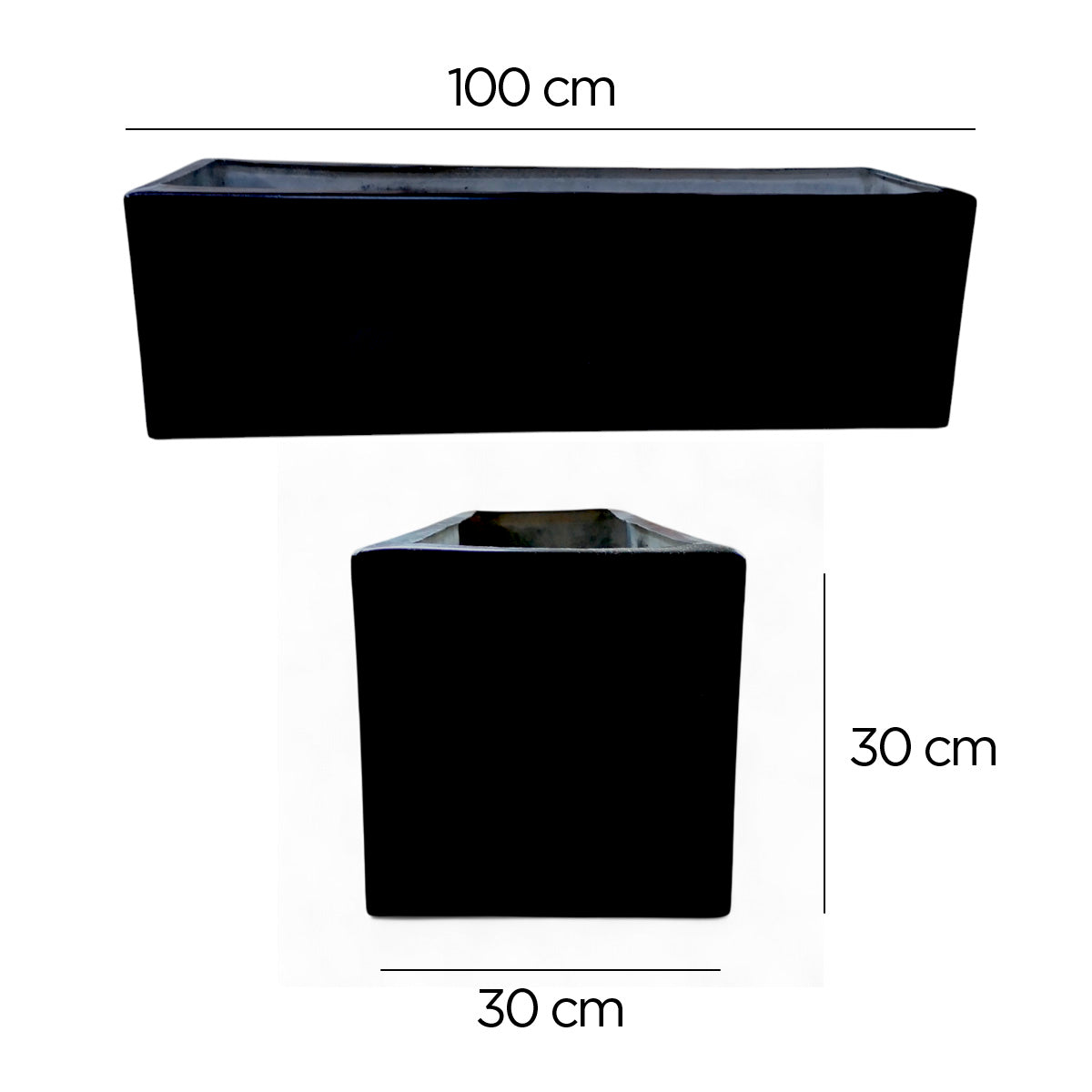Jardinera Fibra de Vidrio 100 cm * 30 cm Chocolate