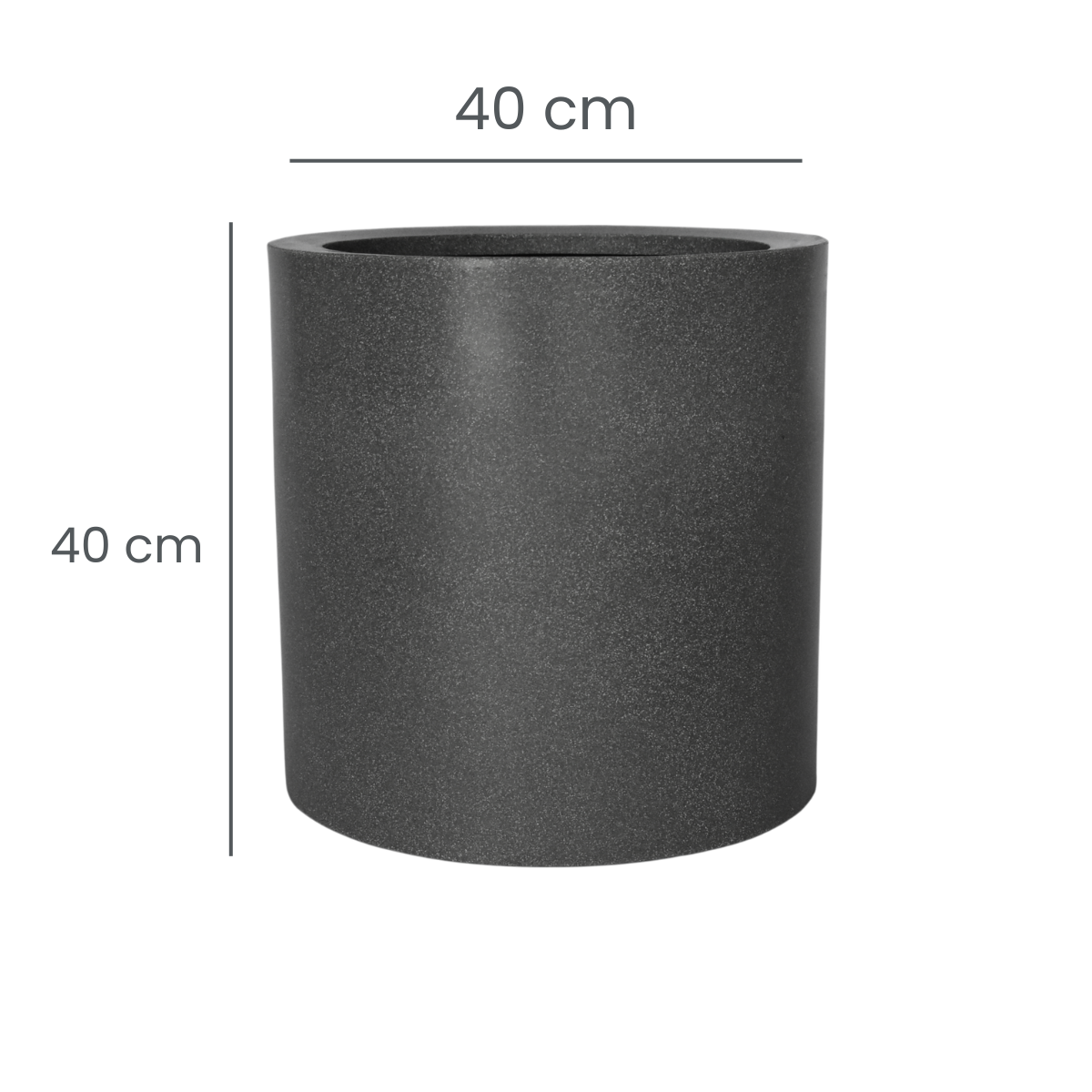 Maceta Cilindro Gris Granito Polietileno 40 cm AKCI40GG