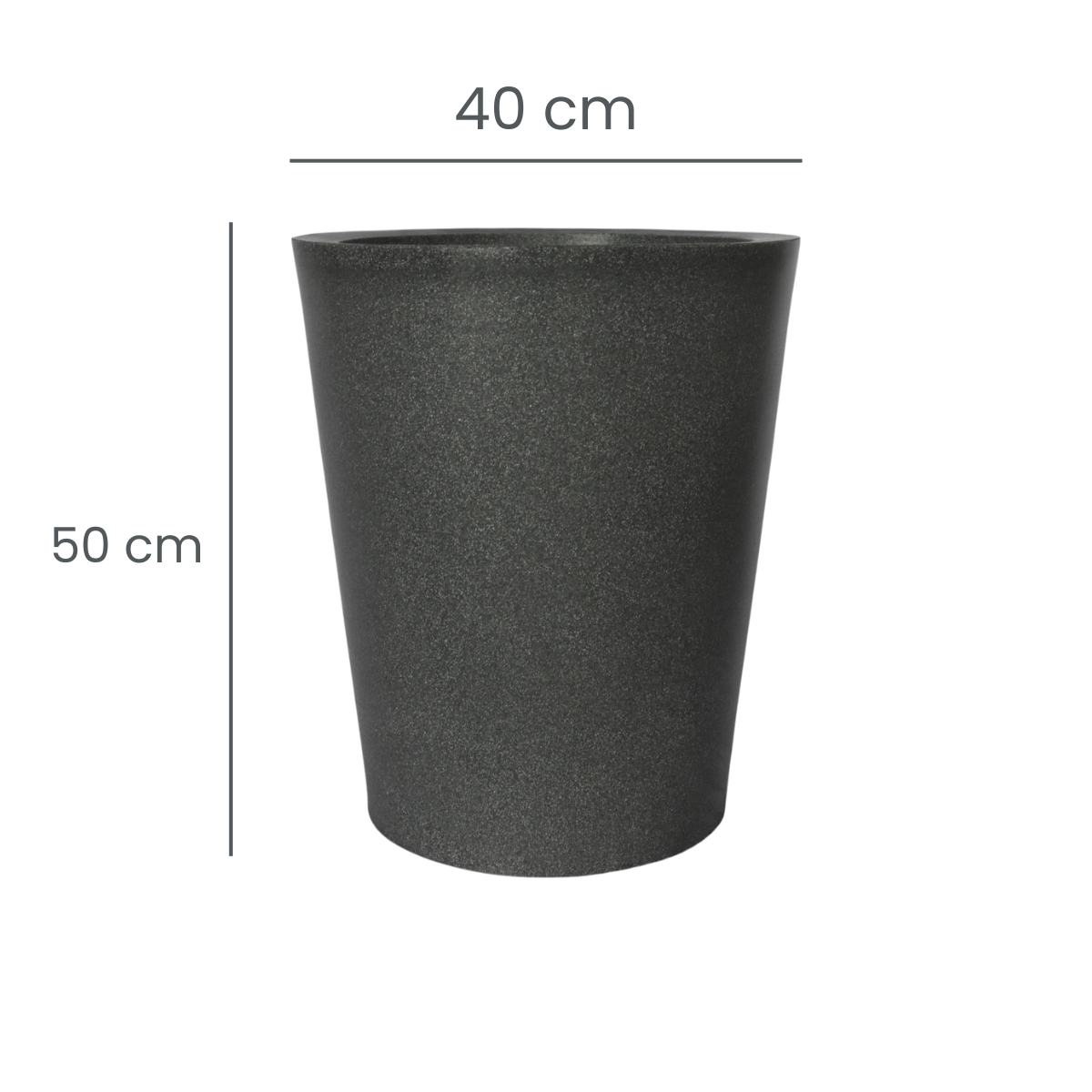 Maceta Cónica Gris Granito Polietileno 50 cm AKCN50GG